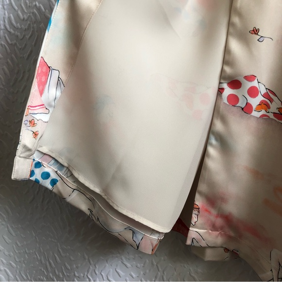 Aritzia Wilfred Champagne/Cornflower Shirt Dress Button-front Satin Midi Dress - Picture 12 of 16